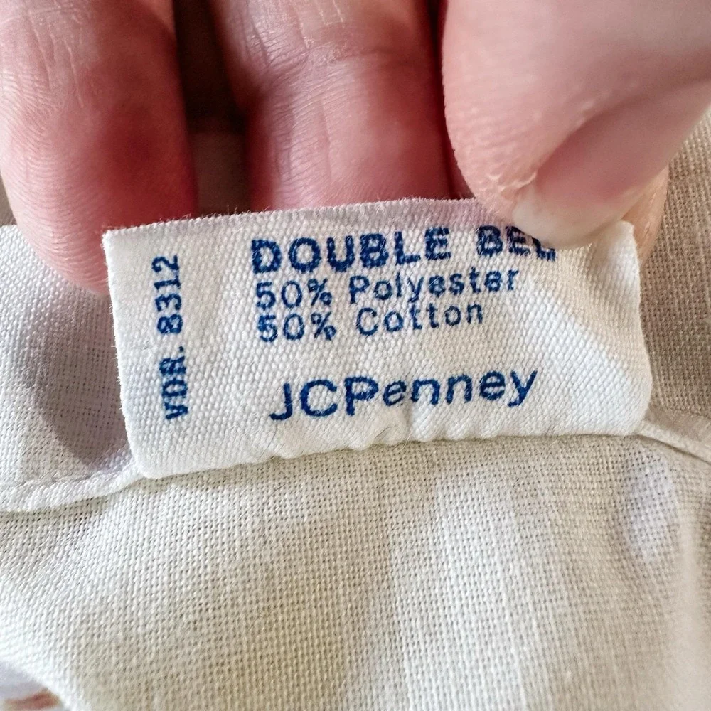 VTG Fashion Manor Top Flat Sheet Double‎ Bed JC Penney Yellow Rose Muslin